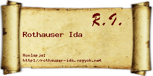 Rothauser Ida névjegykártya